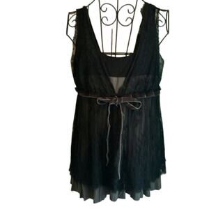 Robert Rodriguez Black Lace Gray Jersey Top M